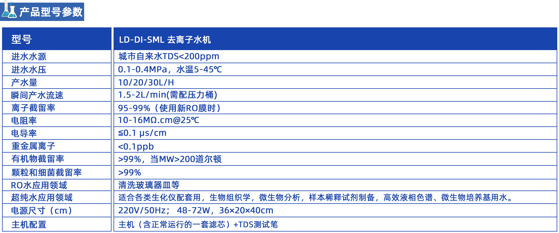 SML生化仪配套纯水机