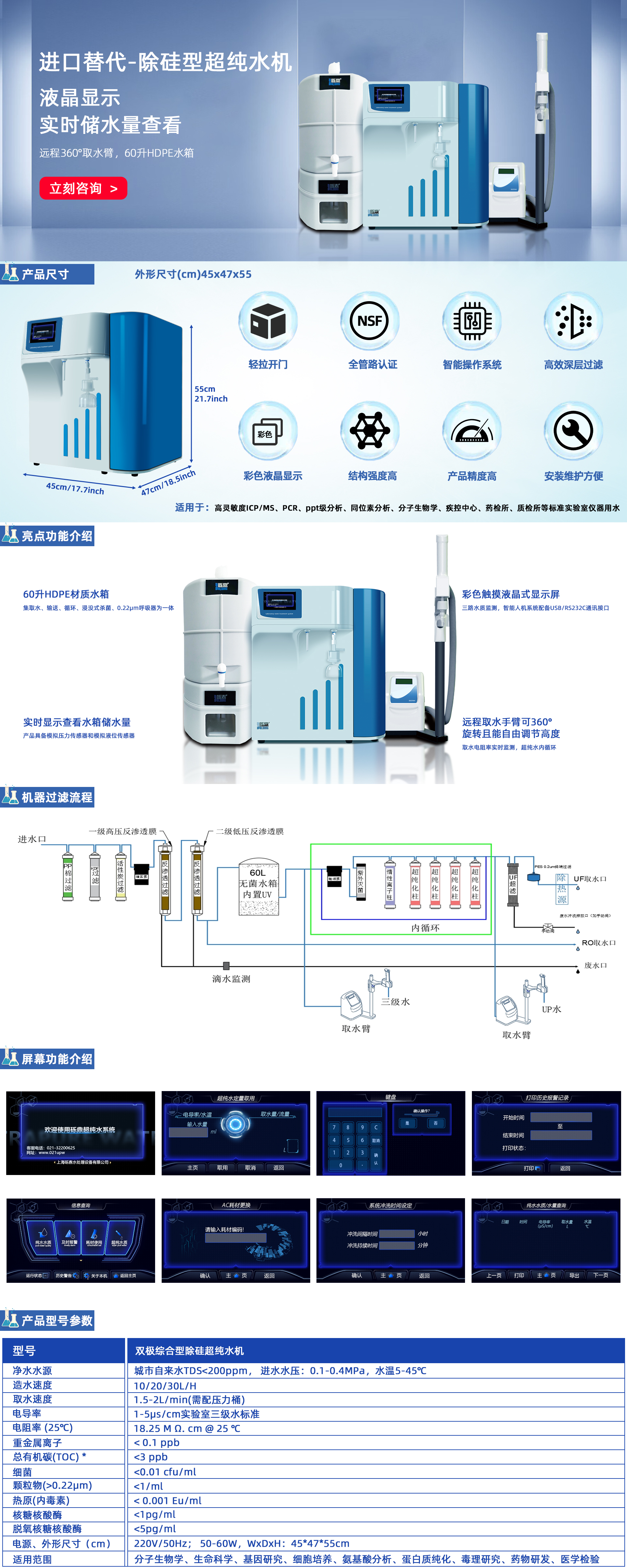 双极综合型除硅超纯水机